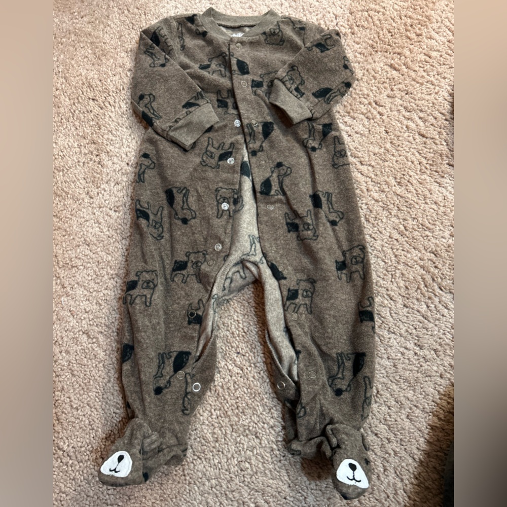 Child of Mine Brown Dog Print Onesie